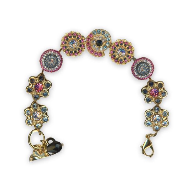 Bracelet by Mariana My Treasures Coll. Beautiful Lt Rose, Montana Blue, Aquamarine, & Clear Swarovski Crystals