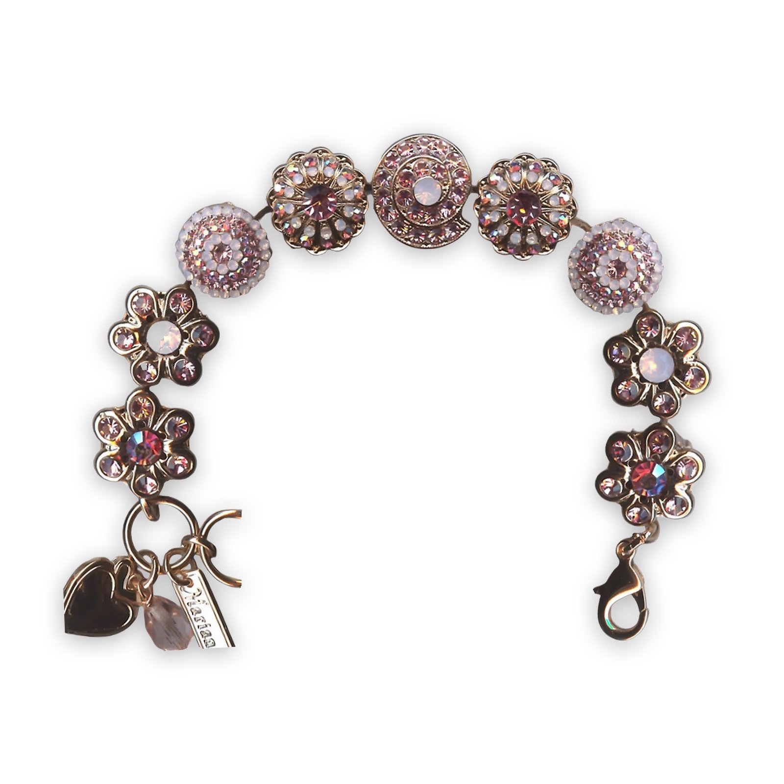 B-4079-1-2230-RG (1) Bracelet by Mariana My Treasures Coll. Lovely Lt Rose & Rose Opal Swarovski Crystals - Image 1