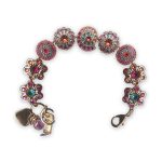 Bracelet by Mariana Sorbet Coll. Beautiful Indian Pink, Peach, & Blue Zircon Swarovski Crystals