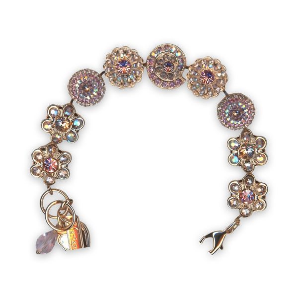 Bracelet By Mariana Woman Lovely Rose and Amethyst Swarovski Crystals