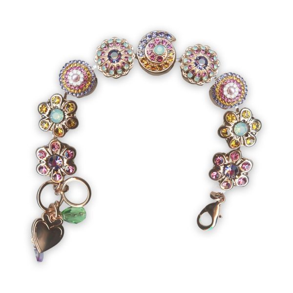 Bracelet by Mariana Flower Power Coll. Sassy Lt Rose, Yellow, Pacific Opal, Tanzanite, White Opal, & Pearl Swarovski Crystals