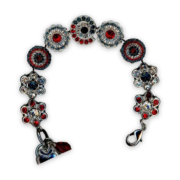 Bracelet by Mariana My Treasures Coll. Gorgeous Navy Blue, Siam, & Clear Swarovski Crystals