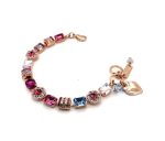 Bracelet By Mariana Woman Stunning Sapphire and Rose Swarovski Crystals - Image 2