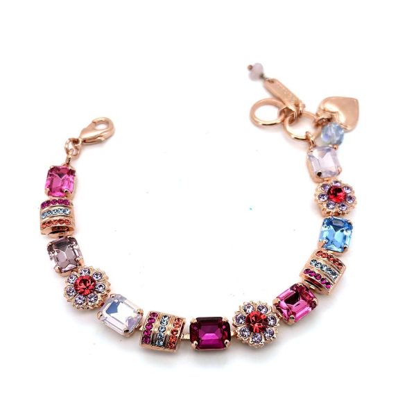 Bracelet By Mariana Woman Stunning Sapphire and Rose Swarovski Crystals