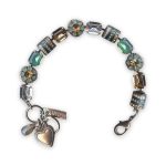 Bracelet by Mariana Summer Palace Coll. Simply Elegant Chrysolite Opal, Lt Peach, Turq, White Opal, & Clear Swarovski Crystals - Image 2