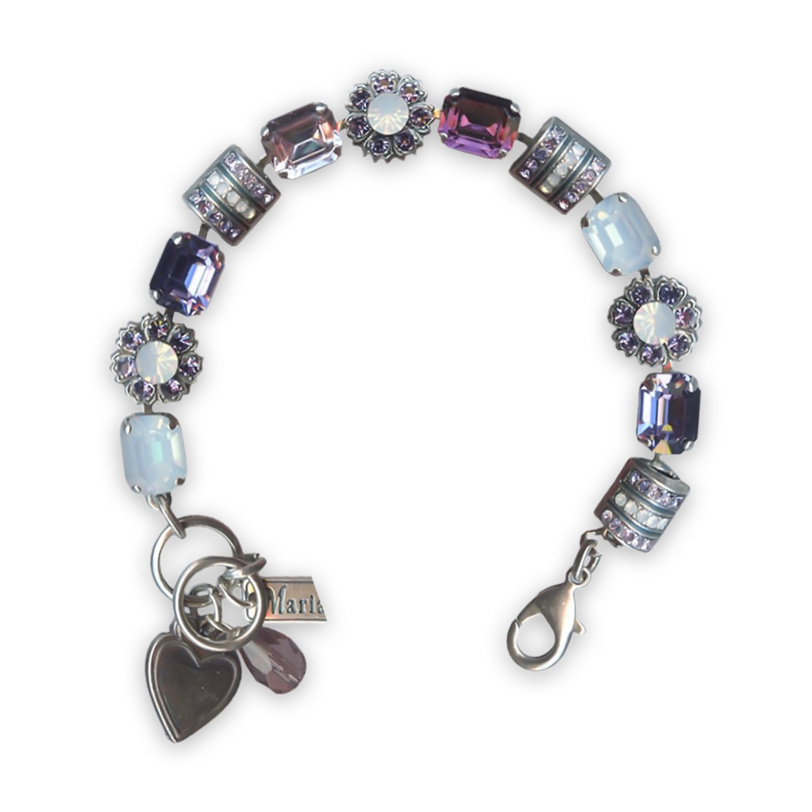 B-4099-1062-SP (1) Bracelet by Mariana Purple Rain Coll. Fab Amethyst, Lt Rose, Violet, & White Opal Swarovski Crystals - Image 1