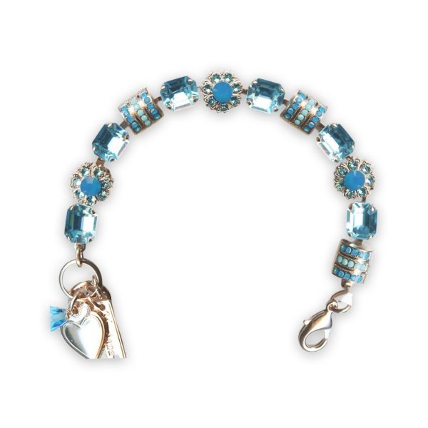 Bracelet by Mariana Zambezi Coll. Gorgeous Aquamarine, Caribbean Blue Opal, & Turq Swarovski Crystals