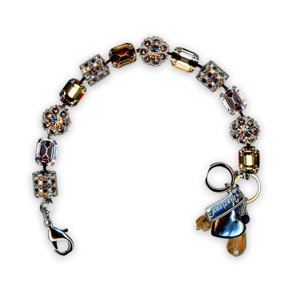 Bracelet By Mariana Woman Lovely Golden Shadow and Topaz Swarovski Crystals