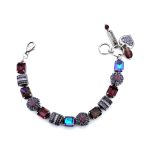 Bracelet By Mariana Woman Charming Plum, Purple and Lilac Swarovski Crystals
