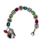 Bracelet by Mariana Romancing In Rio Coll. Fab Blue Zircon, Peridot, Coral, Fuchsia, & Rose Peach Swarovski Crystals