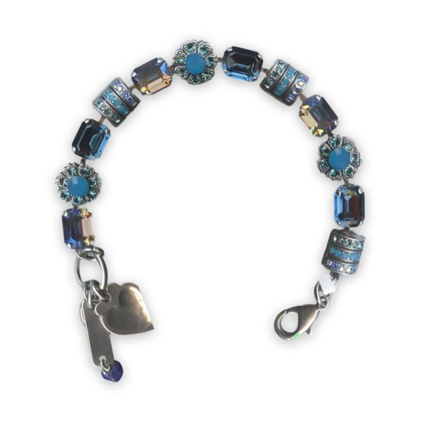 Bracelet by Mariana My Treasures Coll. Adorable Aquamarine, Caribbean Blue Opal, Sapphire, & AB Swarovski Crystals