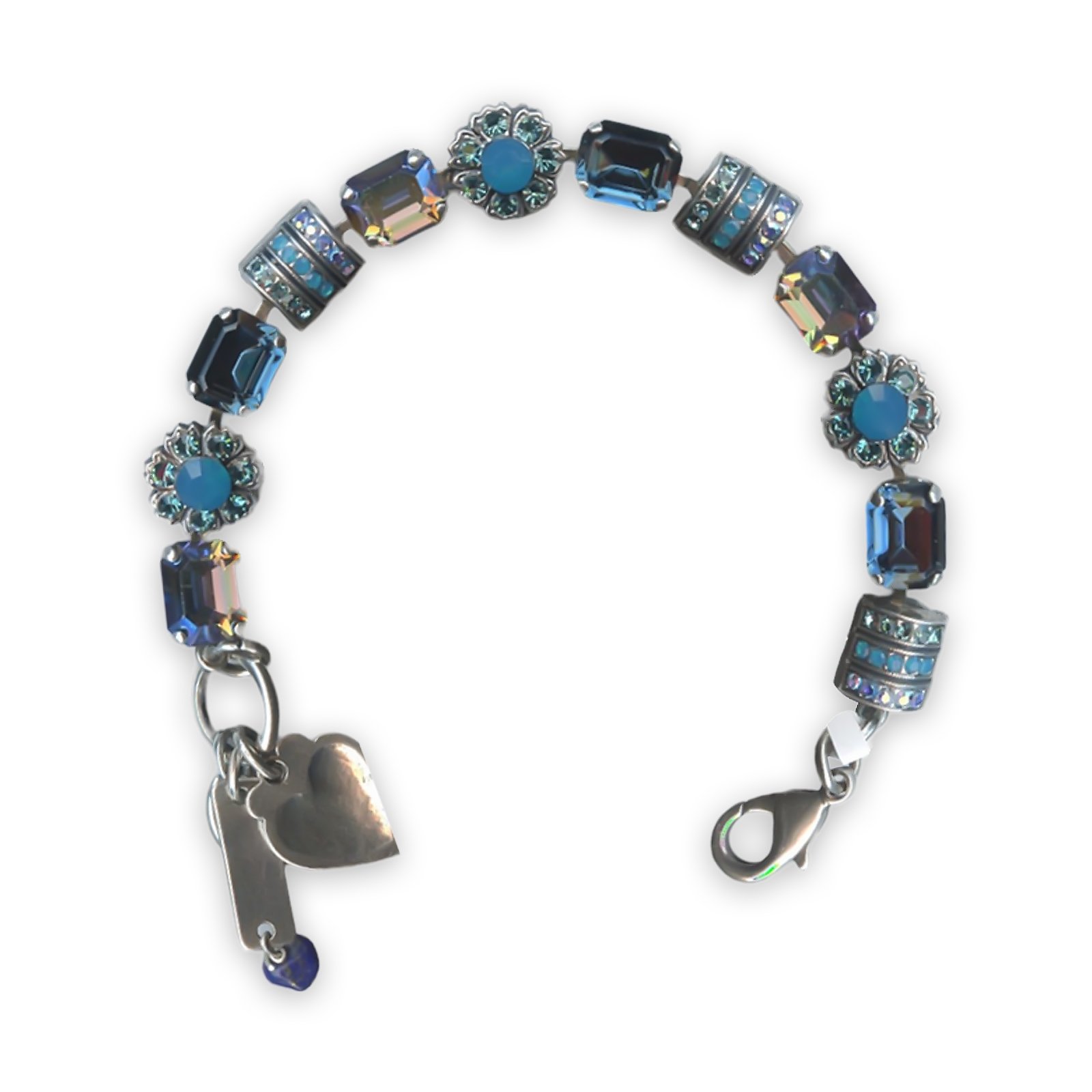 B-4099-1204-SP (1) Bracelet by Mariana My Treasures Coll. Adorable Aquamarine, Caribbean Blue Opal, Sapphire, & AB Swarovski Crystals - Image 1