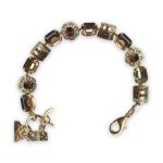 Bracelet by Mariana Aphrodite Coll. Elegant Golden Shadow, Smoked Topaz, Lt Colorado Topaz, & Sand Opal Swarovski Crystals