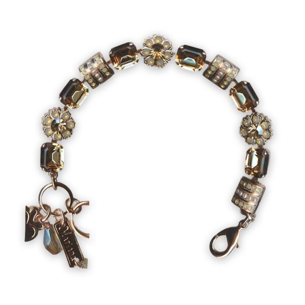 Bracelet by Mariana Sandman Coll. Exquisite Golden Shadow, Sand Opal, & Pearl Swarovski Crystals