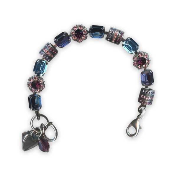 Bracelet By Mariana Woman Gorgeous Tanzanite and Aquamarine Swarovski Crystals