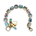 Bracelet by Mariana Bliss Coll. Timeless Turq, Aquamarine, & AB Swarovski Crystals