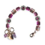 Bracelet by Mariana Sorbet Coll. Lovely Indian Pink, Lt Rose, Aquamarine, & Peach Swarovski Crystals