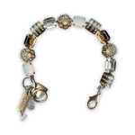Bracelet by Mariana Champagne and Caviar Coll. Timeless White Opal, Champagne, & Clear Swarovski Crystals - Image 3