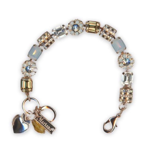 Bracelet By Mariana Woman Gorgeous Topaz, Azure and White Opal Swarovski Crystals