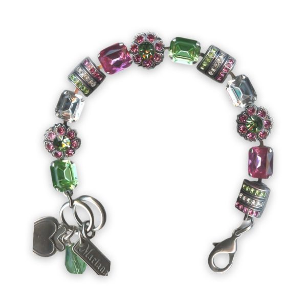Bracelet by Mariana My Treasures Coll. Adorable Peridot, Rose, & Clear Swarovski Crystals