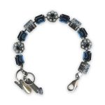 Bracelet by Mariana My Treasures Coll. Sophisticated Pearl Mineral & Montana Blue Swarovski Crystals