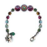 Bracelet by Mariana Happy Days Coll.  Adorable Fuchsia, Fern Green, Chrysolite Opal, Topaz, & Turq Swarovski Crystals - Image 3