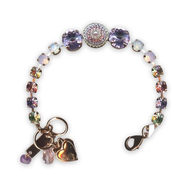 Bracelet by Mariana Pina Colada Coll. Lovely Olivine, Lt Amethyst, Lt Rose, Vitral Lt, Rose Opal, White Opal, & Pearl Swarovski Crystals