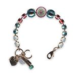 Bracelet by Mariana Margarita Coll. Beautiful Aquamarine, Rose, White Opal, & Jonquil Swarovski Crystals