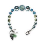 Bracelet by Mariana Caprioska Coll. Gorgeous Aquamarine, Peridot, Caribbean Blue Opal, & Turq Swarovski Crystals - Image 2