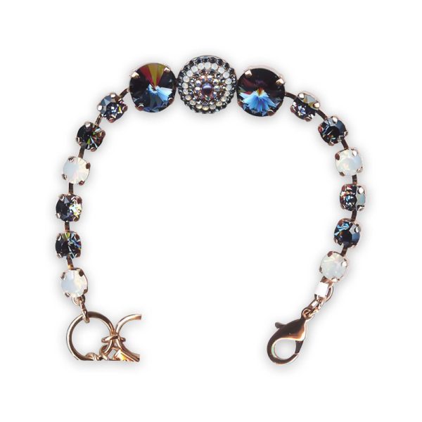 Bracelet By Mariana Woman Exquisite Montana Blue and White Opal Swarovski Crystals