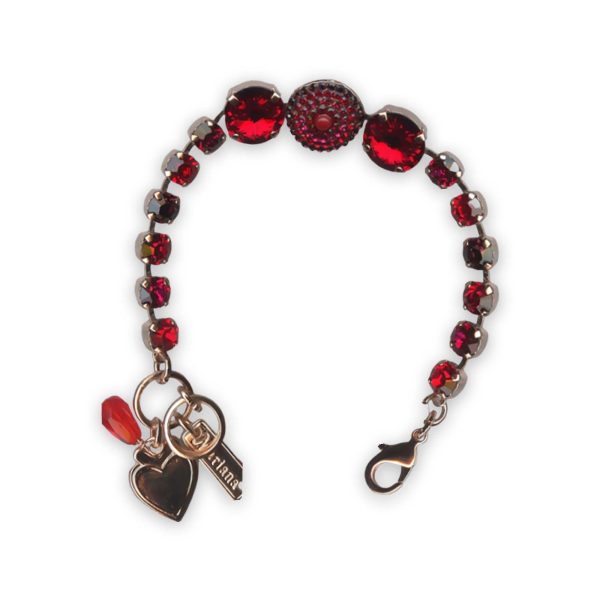 Bracelet by Mariana Lady In Red Coll. Stunning Siam, Ruby, & Burgundy Swarovski Crystals