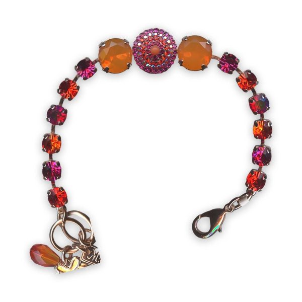 Bracelet by Mariana Lady Marmalade Coll. Sassy Hyacinth, Orange, Fuchsia, & Orange Opal Swarovski Crystals