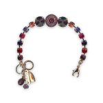 Bracelet by Mariana Xenia Coll. Elegant Purple Velvet, Ruby, Fuchsia, Amethyst, & Peach Swarovski Crystals - Image 3