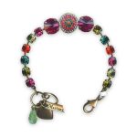 Bracelet by Mariana Tiger Lily Coll. Sassy Fuchsia, Hyacinth, Olivine, Blue Zircon, & Chrysolite Swarovski Crystals