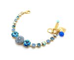 Bracelet By Mariana Periwinkle Coll. Gorgeous Aquamarine and Blue Opal Swarovski Crystals