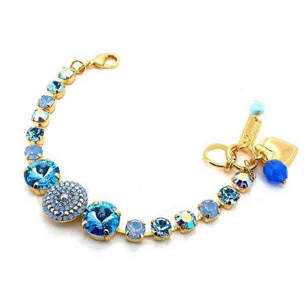 Bracelet By Mariana Periwinkle Coll. Gorgeous Aquamarine and Blue Opal Swarovski Crystals