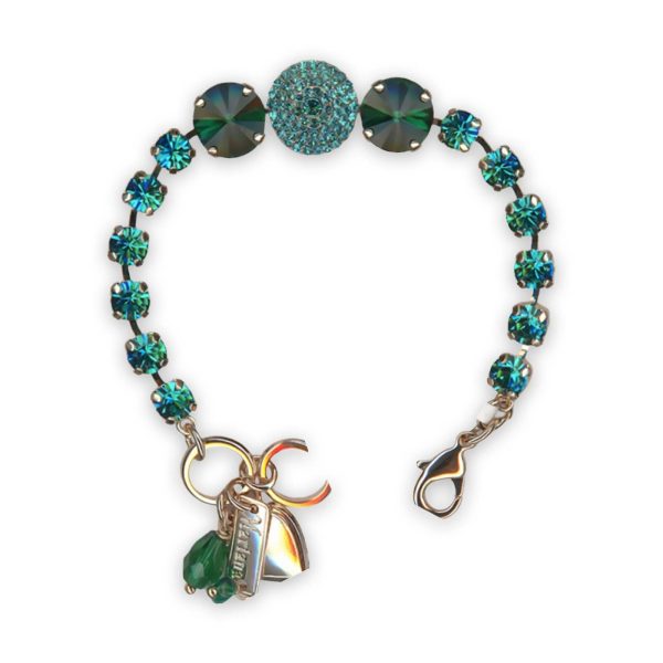 Bracelet by Mariana My Treasures Coll. Simply Elegant Emerald & Blue Zircon Swarovski Crystals
