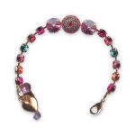 Bracelet by Mariana Sorbet Coll. Lovely Indian Pink, Rose, Peach, & Blue Zircon Swarovski Crystals - Image 2