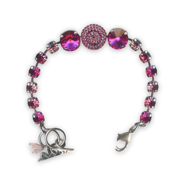 Bracelet by Mariana Saba Coll. Sassy Fuchsia, Lt Rose, & Rose Swarovski Crystals