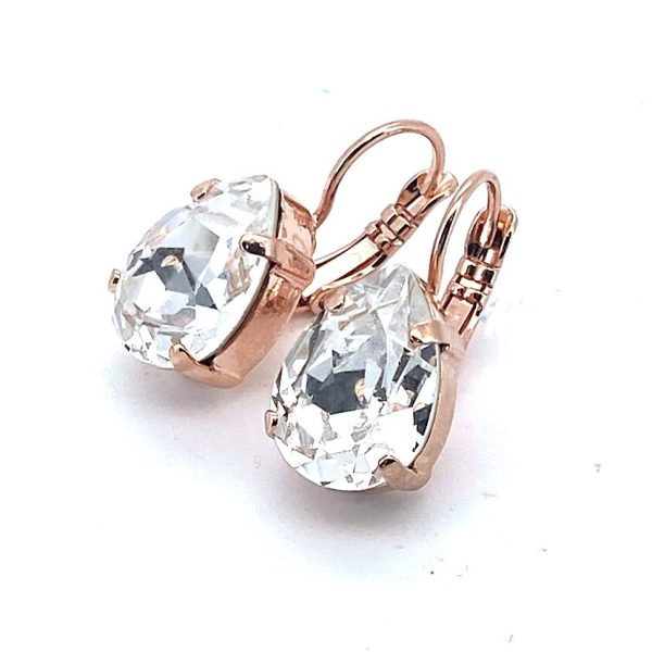 Earrings By Mariana Woman Glamorous Clear Pear Shape Swarovski Crystals