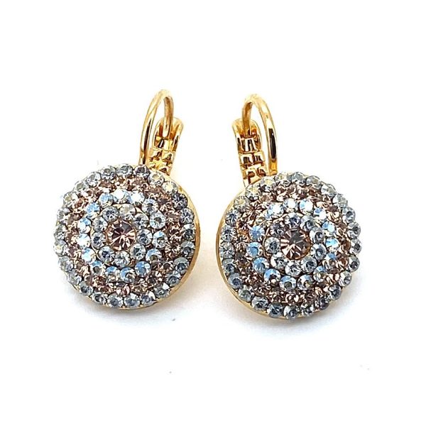 Earrings By Mariana Woman Moonlight and Champagne Swarovski Crystals