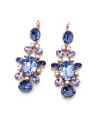 Earrings By Mariana Romance Joy Of Life Coll. Violet, Violet Opal, & Pearl Swarovski Crystals