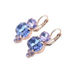 Earrings By Mariana Woman Beautiful Violet and Tanzanite Swarovski Crystals - Image 3