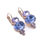 Earrings By Mariana Woman Beautiful Violet and Tanzanite Swarovski Crystals - Image 2