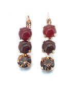 Earrings By Mariana Woman Beautiful Three Stone 7 mm Swarovski Crystals - Image 3