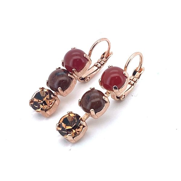 Earrings By Mariana Woman Beautiful Three Stone 7 mm Swarovski Crystals