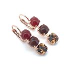 Earrings By Mariana Woman Beautiful Three Stone 7 mm Swarovski Crystals - Image 2