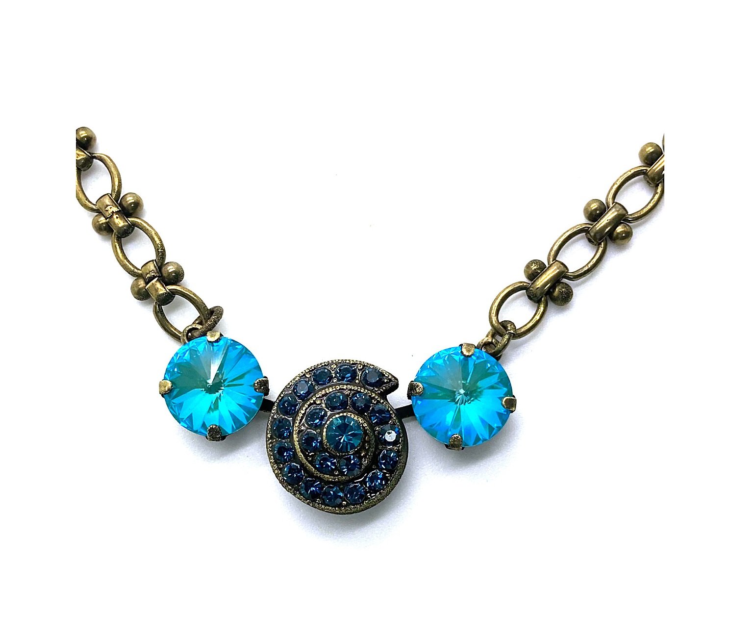 N-5317-2-207379-EG (2) Necklace Pendant By Mariana My Treasures Coll. Montana Blue & Indicolite Swarovski Crystals - Image 1