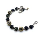 Bracelet By Mariana Woman Elegant Jet Black and Silver Night Swarovski Crystals - Image 3