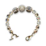 Bracelet by Mariana Kalahari Coll. Glamorous Golden Shadow, Lt Peach, White Opal, & Pearl Swarovski Crystals - Image 3